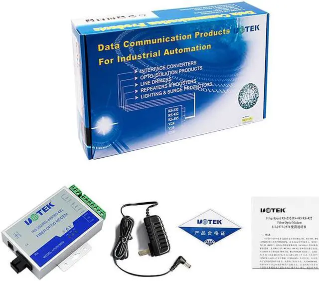 Alt view image 6 of 7 - A Pair UOTEK RS232 RS485 RS422 Single-Mode Single Fiber Optic MODEM RS-232 RS-485 RS-422 Optical-Fiber Converter With Optional SC FC ST Interface UT-2577SM UT-2578SM