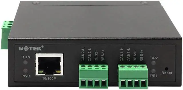 Main image of UOTEK Industrial TCP/IP to 2 Ports CAN BUS Protocol Converter TCP IP Canbus2.0 Adapter Bidirectional Data Transmission Connector UT-6502