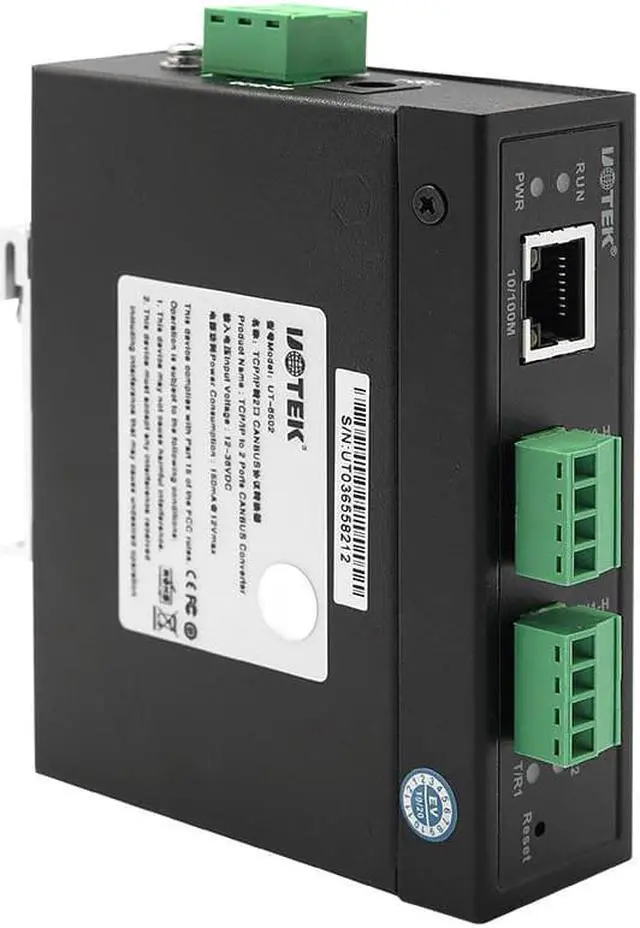 Alt view image 5 of 6 - UOTEK Industrial TCP/IP to 2 Ports CAN BUS Protocol Converter TCP IP Canbus2.0 Adapter Bidirectional Data Transmission Connector UT-6502