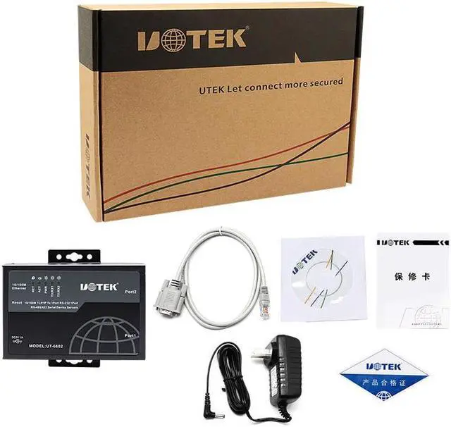 Alt view image 6 of 7 - UOTEK 10/100M TCP/IP to RS-232 RS-485 RS-422 Converter TCP IP to RS232 RS485 RS422 RJ45 Serial Device Adapter UT-6602 with Adaptive Ethernet Port Support Manual Setting