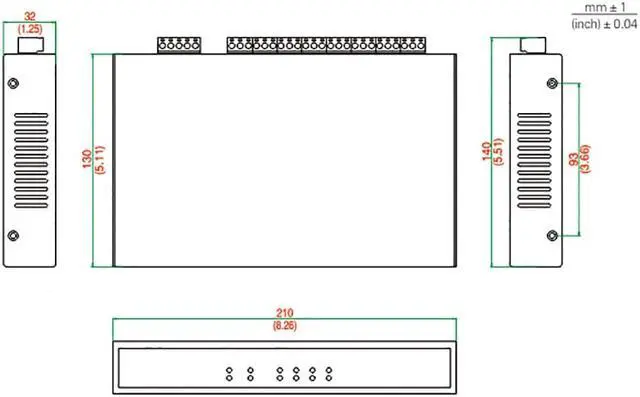 Alt view image 5 of 6 - UOTEK Industrial Grade RS-232 RS-485 to 8 Ports RS485 Hub RS485 to RS232 RS 485 Asynchronous Half-duplex with Optoelectronic Isolation UT-1208
