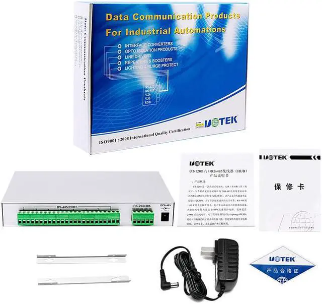 Alt view image 4 of 6 - UOTEK Industrial Grade RS-232 RS-485 to 8 Ports RS485 Hub RS485 to RS232 RS 485 Asynchronous Half-duplex with Optoelectronic Isolation UT-1208