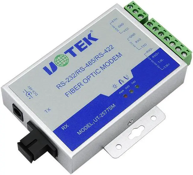 Alt view image 4 of 7 - A Pair UOTEK RS232 RS485 RS422 Single-Mode Single Fiber Optic MODEM RS-232 RS-485 RS-422 Optical-Fiber Converter With Optional SC FC ST Interface UT-2577SM UT-2578SM