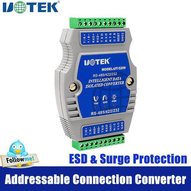 Main image of UOTEK RS232 RS485 RS422 to RS485 RS422 Addressable Converter Isolation  Industrial Grade RS-232 RS-485 RS-422 Connector UT-5209