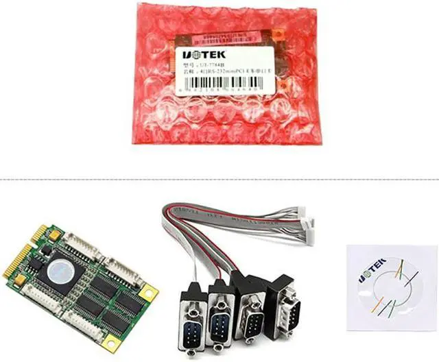 Alt view image 7 of 7 - UOTEK Industrial Mini PCI-E to RS-232 Serial Card PCIE to RS232 4 Port High Speed Converter DB9 ESD Anti-lightning  RTS/CTS XON/XOFF UT-7784B Support Win2000/XP/Vista/Win7/NT4.0/CE 4.2/5.0/6.0/Vxworks