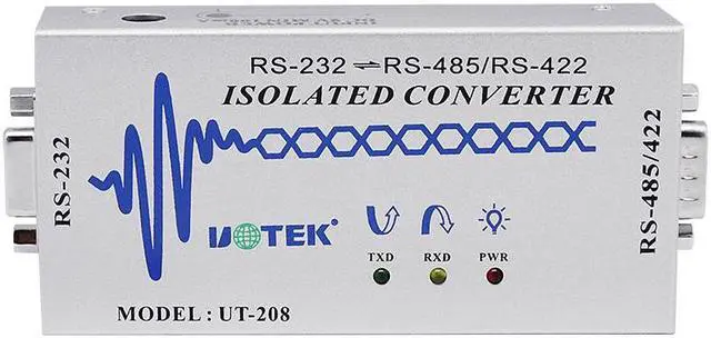 Alt view image 2 of 7 - UOTEK RS-232 to RS-485 RS-422 Adapter Industrial DB9 RS232 to RS485 Converter RS422 Connector Isolation ESD Anti-Surge UT-208