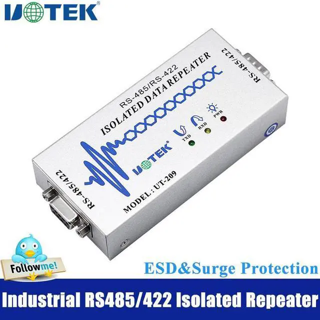Main image of UOTEK Industrial Grade RS-485 RS-422 Repeater with Isolation Trunk Circuit RS485 RS422 UT-209