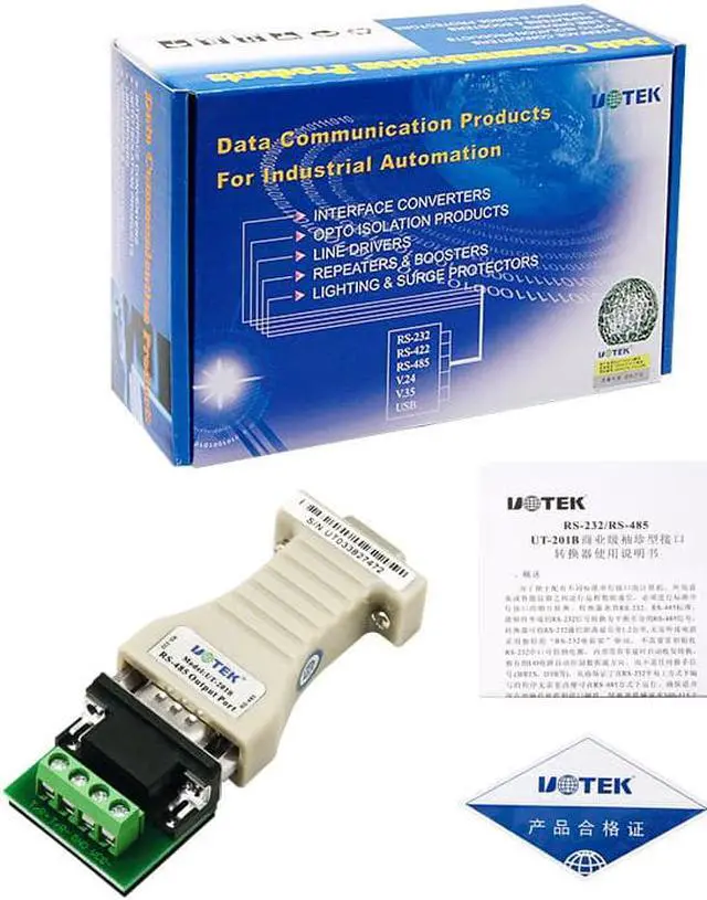 Alt view image 6 of 7 - UOTEK Mini RS232 to RS485 Converter RS 232 DB9 RS-232 To RS-485 Adapter Serial Connector Half Duplex Anti Lightning UT-201B