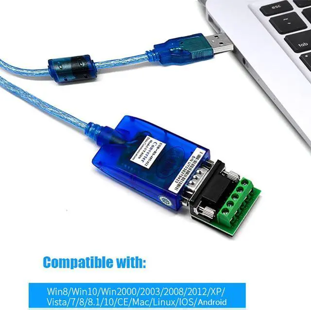 Alt view image 6 of 7 - UOTEK 4.92ft USB to RS485 RS422 Cable Converter USB-A Serial Adapter DB9 Connector Translucent Magnetic Ring UT-850N
