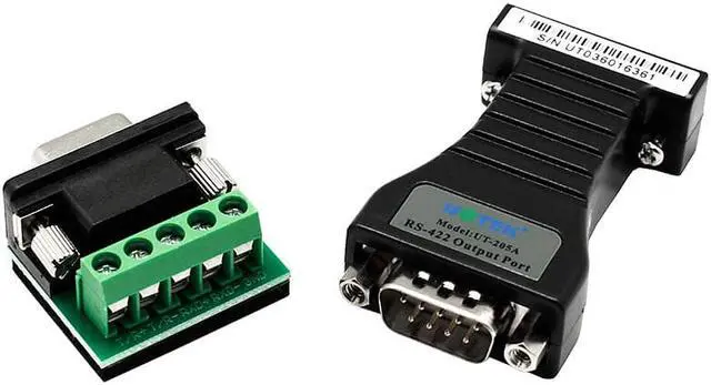 Alt view image 3 of 7 - UOTEK Industrial RS-232 to RS-422 Converter RS232 to RS422 Adapter DB9 Female Male Connector with Terminal Block UT-205A