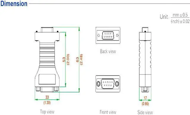 Alt view image 7 of 7 - UOTEK Industrial RS232 to RS485 Converter Serial Adapter DB9 Female Male Connector with Terminal Block UT-204E
