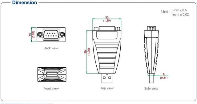 Alt view image 5 of 7 - UOTEK USB to RS-232 Converter RS232 to USb2.0 Conversion Adapter Serial COM DB9 Connector Asynchronous Full Duplex UT-882
