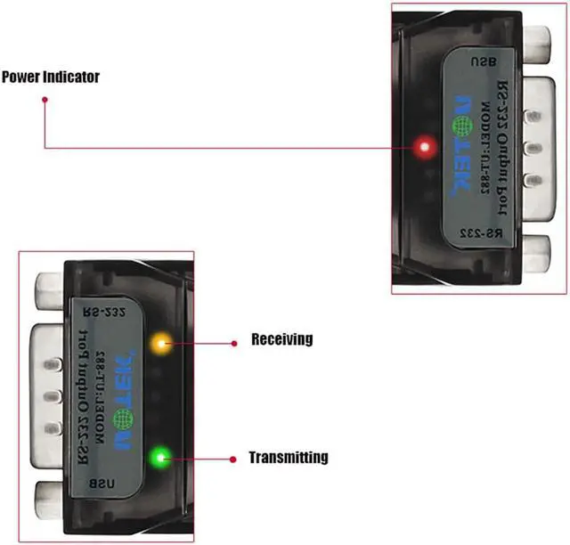 Alt view image 4 of 7 - UOTEK USB to RS-232 Converter RS232 to USb2.0 Conversion Adapter Serial COM DB9 Connector Asynchronous Full Duplex UT-882