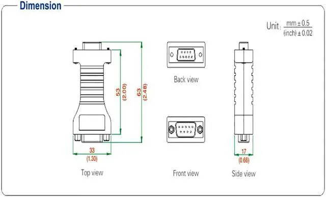 Alt view image 6 of 7 - UOTEK Industrial RS232 to RS485 Adapter Converter RS 232 DB9 Connector RS-485 to RS-232 Isolated Half Duplex Anti-surge UT-2017