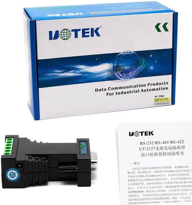 Alt view image 5 of 7 - UOTEK Industrial RS-232 to RS-485 RS-422 Converter RS232 to RS485 RS422 Adapter DB9F Connector with Optical Isolation UT-2127