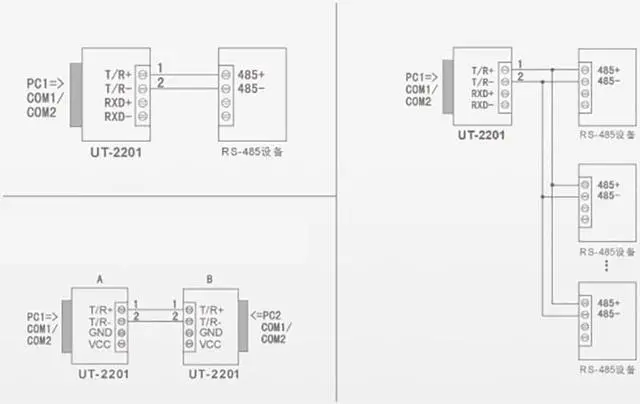 Alt view image 7 of 7 - UOTEK Mini RS-232 to RS-485 Converter RS232 To RS485 Conversion Adapter DB9 Connector Bidirectional Transmission UT-2201