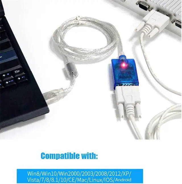 Alt view image 6 of 7 - UOTEK USB to RS232 Converter 1.5M USB2.0 Cable Serial Adapter USB-A DB9 Male Port  Asynchronous with ±15KV ESD Protection UT-880