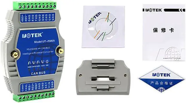 Alt view image 7 of 7 - UOTEK RS232 RS485 to Canbus Converter with Protocol Industrial Grade RS232 RS485 CAN BUS Adapter Terminal Block Connector Isolation UT-2506A