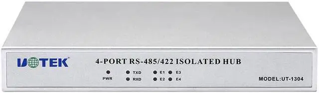 Alt view image 2 of 7 - UOTEK Industrial RS-485 RS-422 to RS485 RS422 Hub 4 Ports with Optoelectronic Isolation Half Duplex with Lightning Surge Protection  DC/DC Isolated Module UT-1304