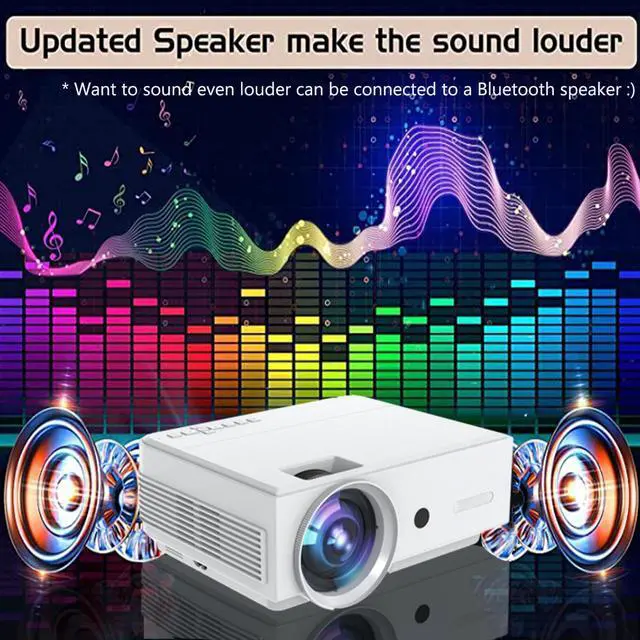 Alt view image 5 of 7 - UOTEK Portable Projector HD WiFi2.4G/5G Android/iOS LED Wireless Home Projector 1080P LCD 300 Lumens