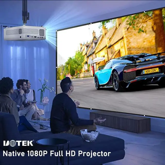 Alt view image 6 of 7 - UOTEK Portable Projector HD WiFi2.4G/5G Android/iOS LED Wireless Home Projector 1080P LCD 300 Lumens