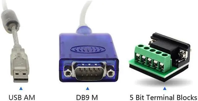 Alt view image 3 of 7 - UOTEK 4.92ft USB to RS232 RS485 RS422 Converter Serial Adapter USB2.0 Cable DB9 Connector WinXP/7/8/8.1/10 UT-8890