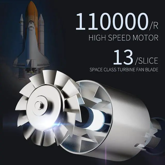 Alt view image 6 of 7 - UOTEK Blow Dryer Lightweight Portable Ionic Hair Dryer With Diffuser 110, 000 Rpm Brushless Motor For Fast Drying Professional Hair Dryers For Women Perfect For Travel White Hairdryer