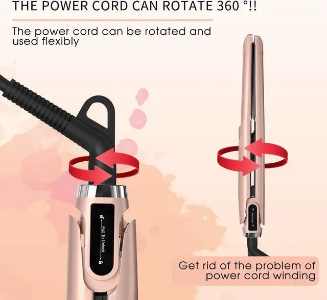 Alt view image 6 of 7 - UOTEK Hair Straightener 1.5 Inch Small Flat Iron Ionic Salon Hair Flat Iron  with PTC Heating Plate for Short Hair Pencil Straightener rose gold