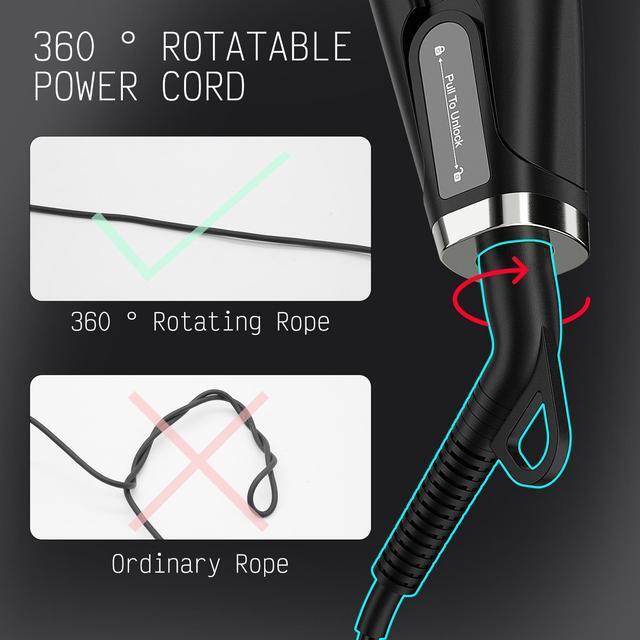 Alt view image 4 of 7 - UOTEK Hair Straightener 1Inch Small Flat Iron Ionic Salon Hair Flat Iron  with PTC Heating Plate for Short Hair Pencil Straightener