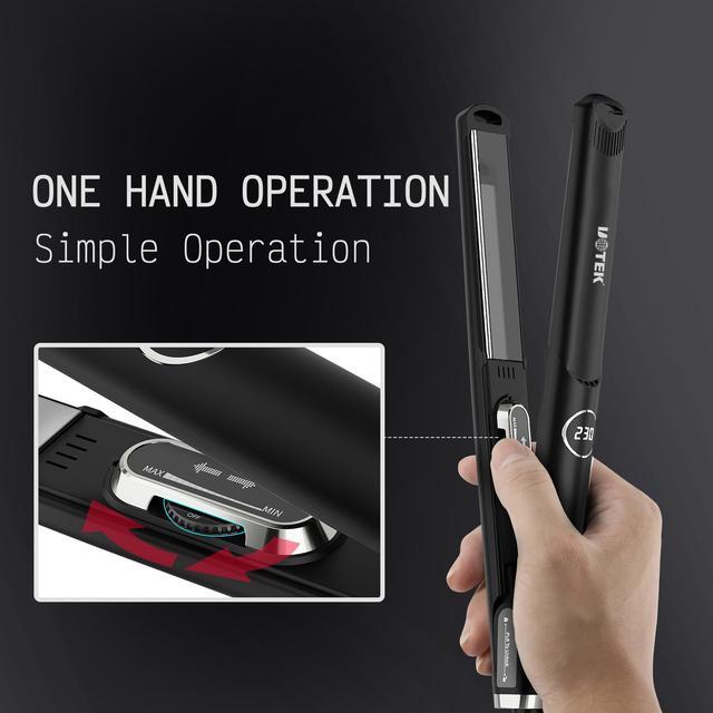 Alt view image 3 of 7 - UOTEK Hair Straightener 1Inch Small Flat Iron Ionic Salon Hair Flat Iron  with PTC Heating Plate for Short Hair Pencil Straightener
