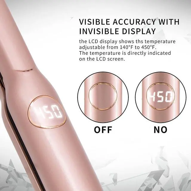 Alt view image 2 of 7 - UOTEK Hair Straightener 1/2 Inch Small Flat Iron Ionic Salon Hair Flat Iron 0.5" with PTC Heating Plate for Short Hair Pencil Straightener rose gold