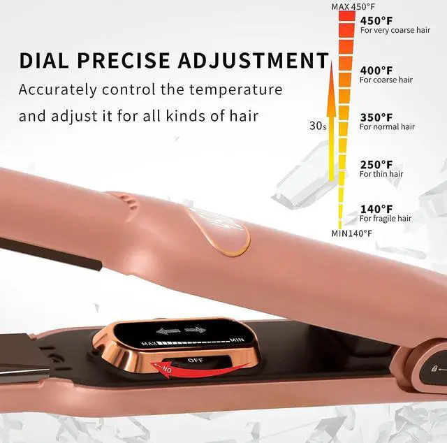 Alt view image 5 of 7 - UOTEK Hair Straightener 1/2 Inch Small Flat Iron Ionic Salon Hair Flat Iron 0.5" with PTC Heating Plate for Short Hair Pencil Straightener rose gold