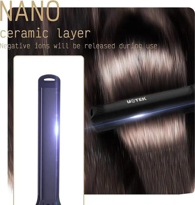 Alt view image 3 of 7 - UOTEK Hair Straightener 1/2 Inch Small Flat Iron Ionic Salon Hair Flat Iron 0.5" with PTC Heating Plate for Short Hair Pencil Straightener