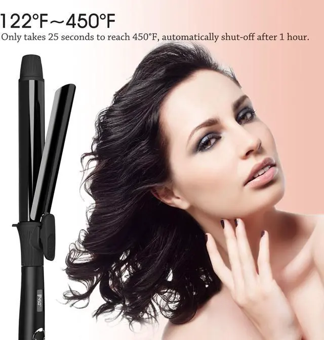 Alt view image 5 of 7 - UOTEK 1.2inch Curling Iron with Clipped Ceramic Barrel for Long Hair Large Waves Hair Curler Making Professional Salon Hairstyle in Home & Travel Dual Voltage 1.2'' Curling Iron Black MF-2028-BK-30mm