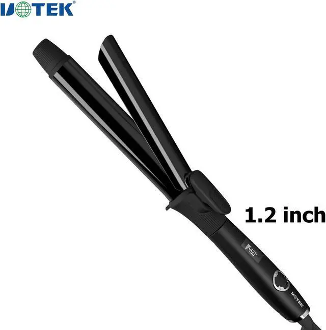 Main image of UOTEK 1.2inch Curling Iron with Clipped Ceramic Barrel for Long Hair Large Waves Hair Curler Making Professional Salon Hairstyle in Home & Travel Dual Voltage 1.2'' Curling Iron Black MF-2028-BK-30mm
