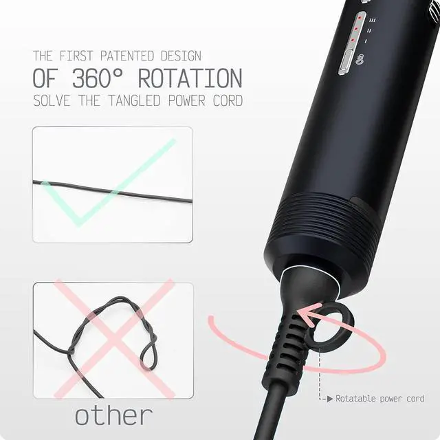 Alt view image 5 of 7 - UOTEK Hair Dryer Negative Lons High Speed Electric Blow Dryer with Diffuser 1800W Lightweight Low Noise Lonic Hairdrier Blow Dryer for Home,Travel,School 3 Temps 3 Speeds Black Hairdryer