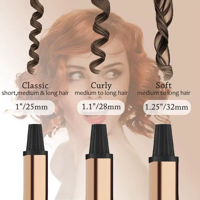 Alt view image 4 of 7 - UOTEK 1 inch Gold Curling Iron for Long Hair Large Waves Hair Curler Making Professional Salon Hairstyle Ceramic Curling Iron in Home & Travel Dual Voltage 1'' Curling Wand