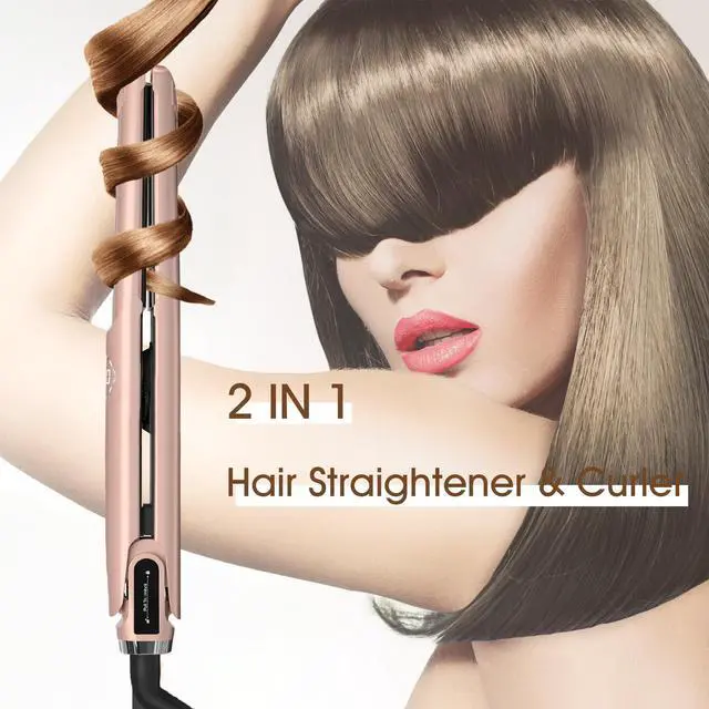 Alt view image 6 of 7 - UOTEK 1.75 Inch Hair Straightener Large Flat Iron Ionic Salon Hair Flat Iron  with PTC Heating Plate for Long Hair Pencil Straightener 2in1 Big Wave And Long Straight Hair 1 3/4 Hair Straigh Rose Gold
