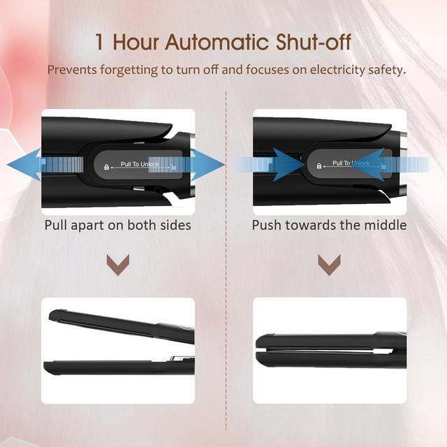 Alt view image 3 of 7 - UOTEK Hair Straightener 1.75 Inch Large Flat Iron Ionic Salon Hair Flat Iron  with PTC Heating Plate for Long Hair Pencil Straightener 2in1 Big Wave And Long Straight Hair 1 3/4 Hair Straightener Iron
