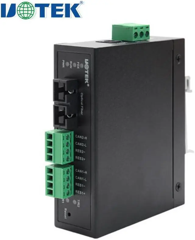 Main image of UOTEK 100M Fiber to Canbus Converter CAN BUS Modbus Adapter Can Gateway 2 Ports Can Interface Converter