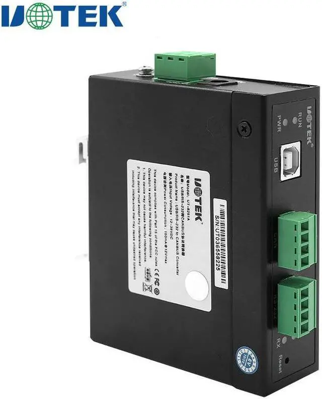 Main image of UOTEK USB Can 2.0 Protocol RS232 to CAN BUS Converter USB-B RS-232 Serial Adapter Industrial Grade Connector UT-8251A