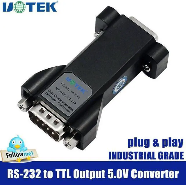 Main image of UOTEK Industrial Grade RS232 to TTL Converter Output 5V COM DB9 Connector RS-232 Adapter Supports All Operating System UT-210