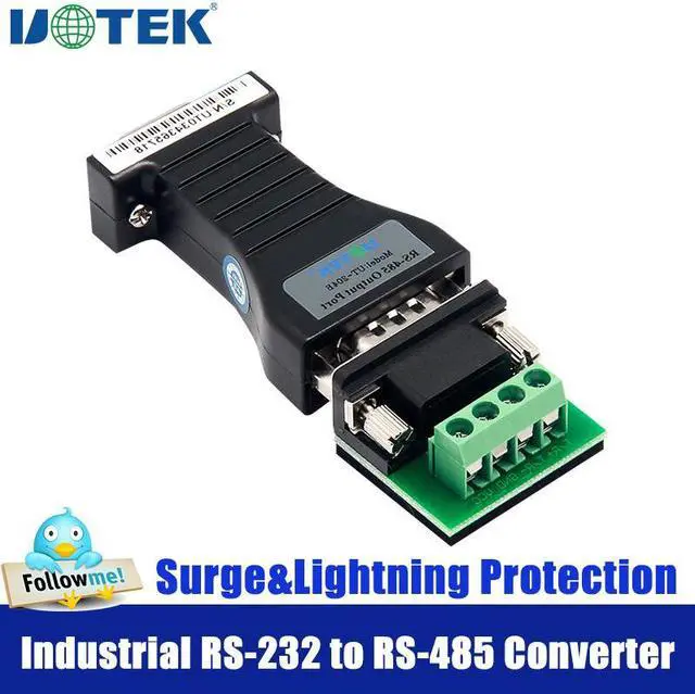 Main image of UOTEK Industrial RS232 to RS485 Converter Serial Adapter DB9 Female Male Connector with Terminal Block UT-204E