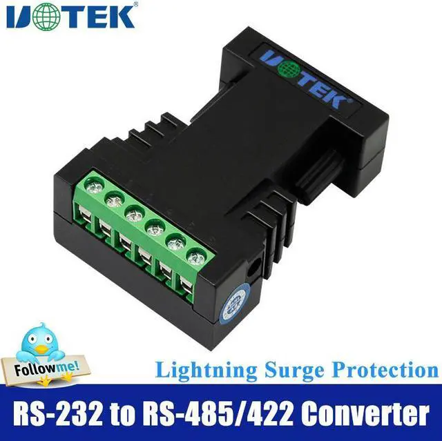 Main image of UOTEK Industrial RS-232 to RS-485 RS-422 Converter RS232 to RS485 RS422 Adapter DB9 F Connector with Lightning Surge Protection