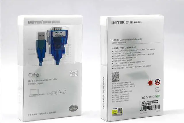 Alt view image 7 of 7 - UOTEK 4.92ft RS232 to USB Converter Cable USB-A RS-232 COM Port DB9 Serial Adapter Connector with Magnetic Ring UT-810N