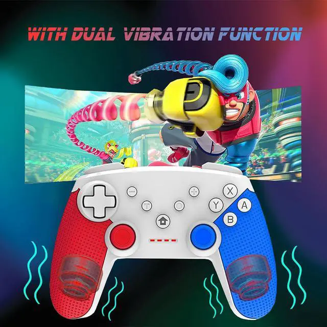 Alt view image 4 of 6 - ISHAKO Wireless Controller for  Switch/Lite/OLED Controller, Dual Vibration, Programmable, Turbo Function, 6-axis motion sensor.