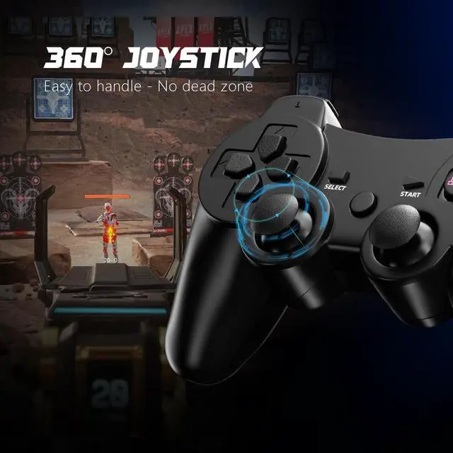 Alt view image 2 of 6 - ISHAKO Wireless Controller for PS3, 6-Axis Motion, Double Shock