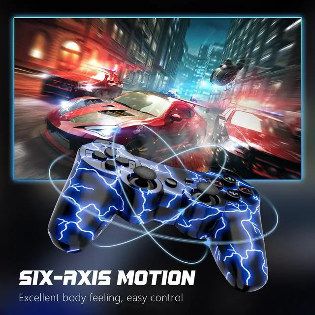 Alt view image 2 of 7 - 2Pack Controller for PS3/PC, Wireless Controller for PS3, Motion Sensing, Double Shock(RED+BLUE)