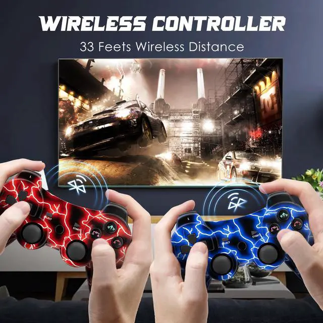 Alt view image 6 of 7 - 2Pack Controller for PS3/PC, Wireless Controller for PS3, Motion Sensing, Double Shock(RED+BLUE)