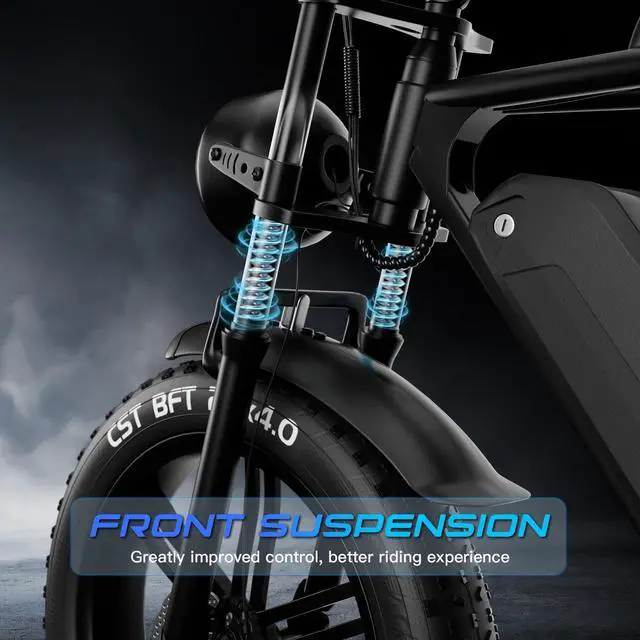 Alt view image 5 of 7 - 20x4.0 Fat Tire Electric Bike with 500W Motor - EBike for adult with 48V 15Ah Removable Battery, BMS Power Saving,7-Speed Adjustable Electric Bicycle